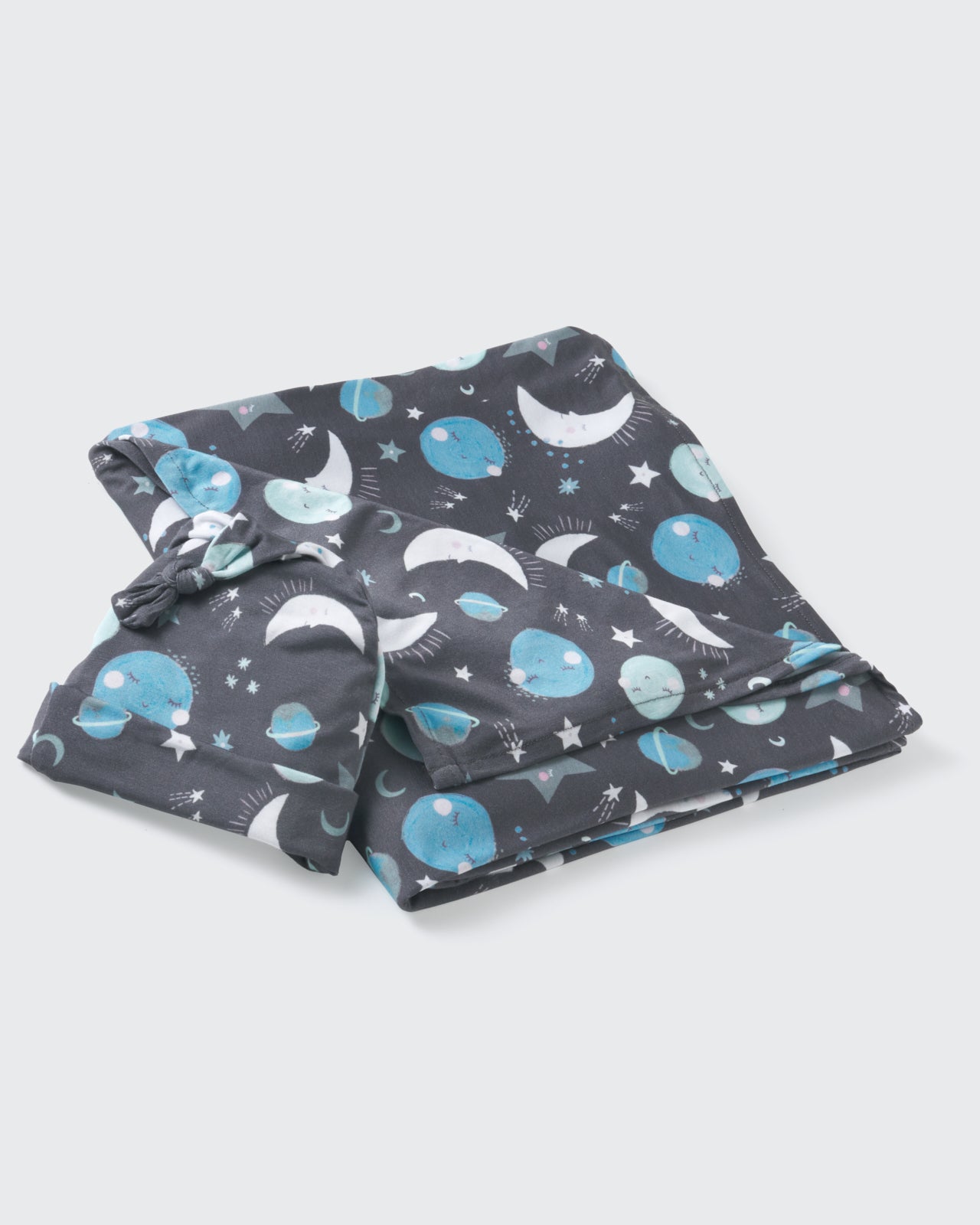 Blue To the Moon & Back Swaddle & Hat Set - Image 2