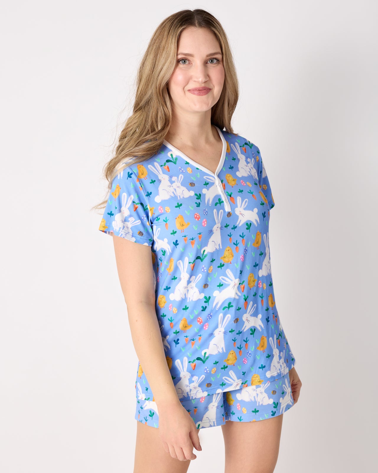 Bunny Patch Women's Short Sleeve Pajama Top