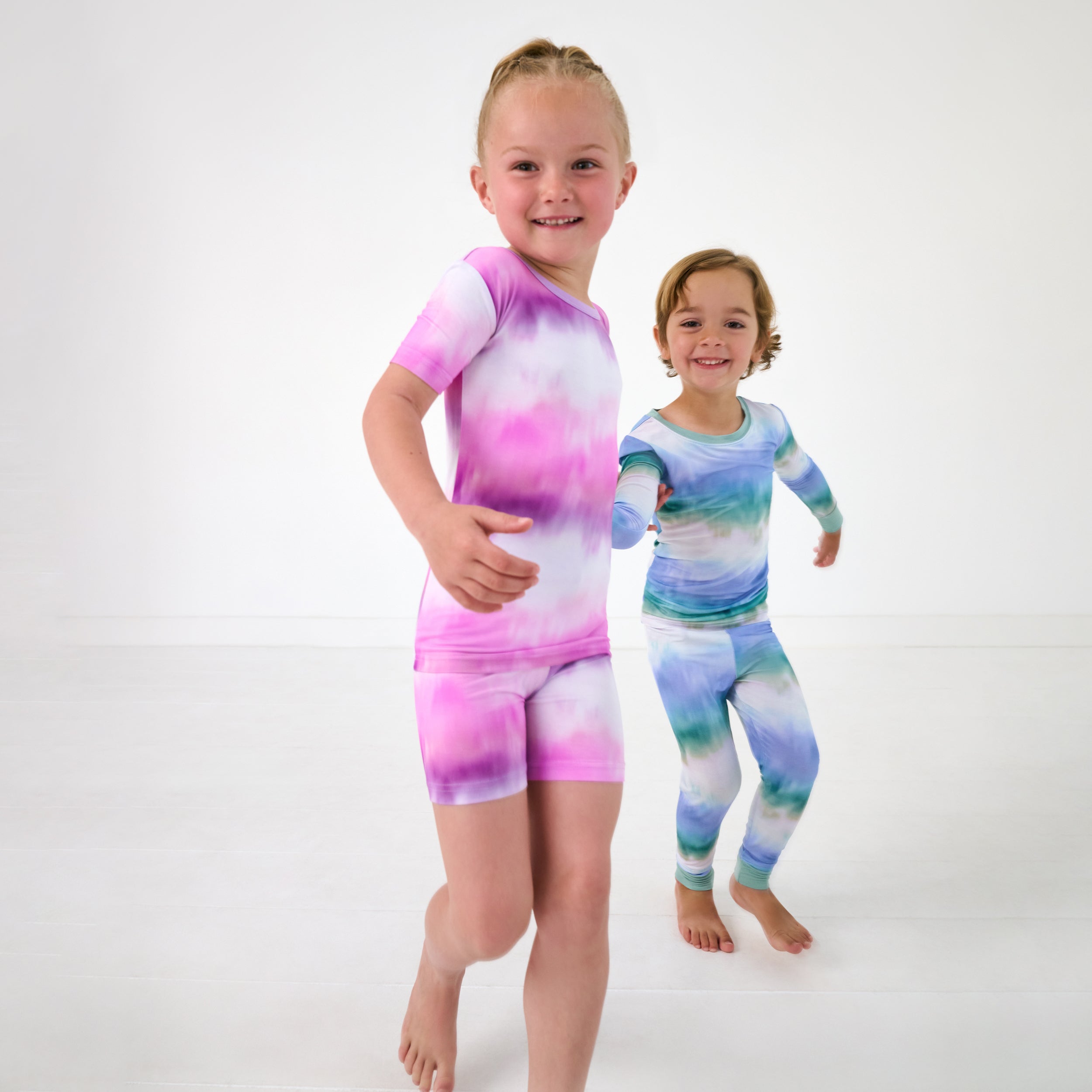 Pink Cosmic Mist Two-Piece Short Sleeve & Shorts Pajama Set - Image 4