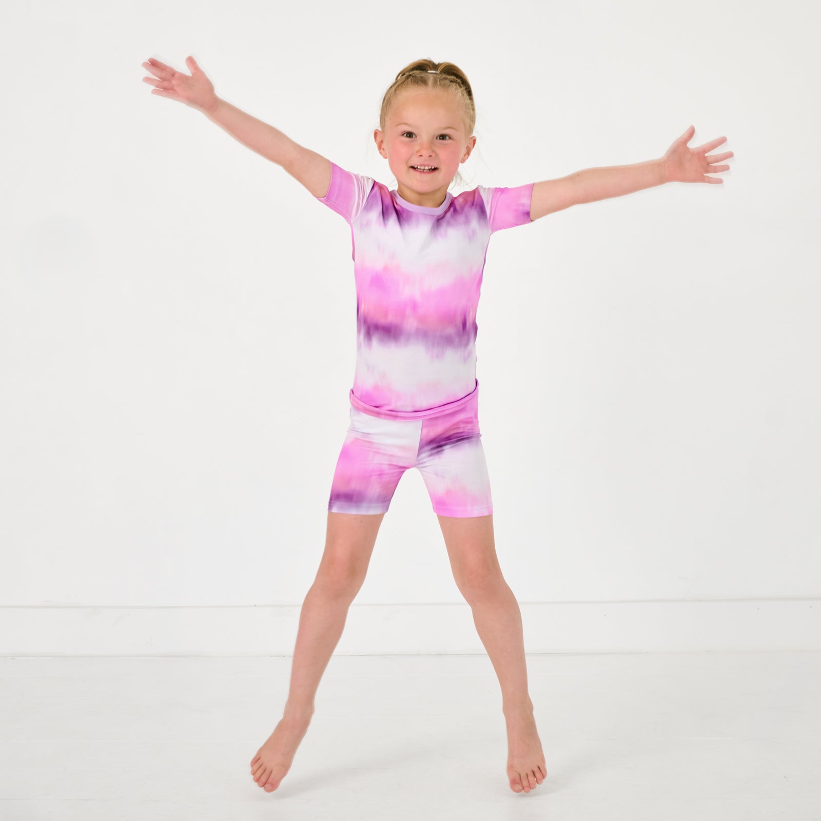 Pink Cosmic Mist Two-Piece Short Sleeve & Shorts Pajama Set