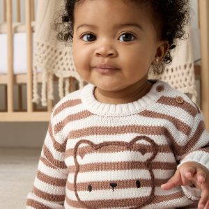 Chestnut Brown Stripe Bear Sweater