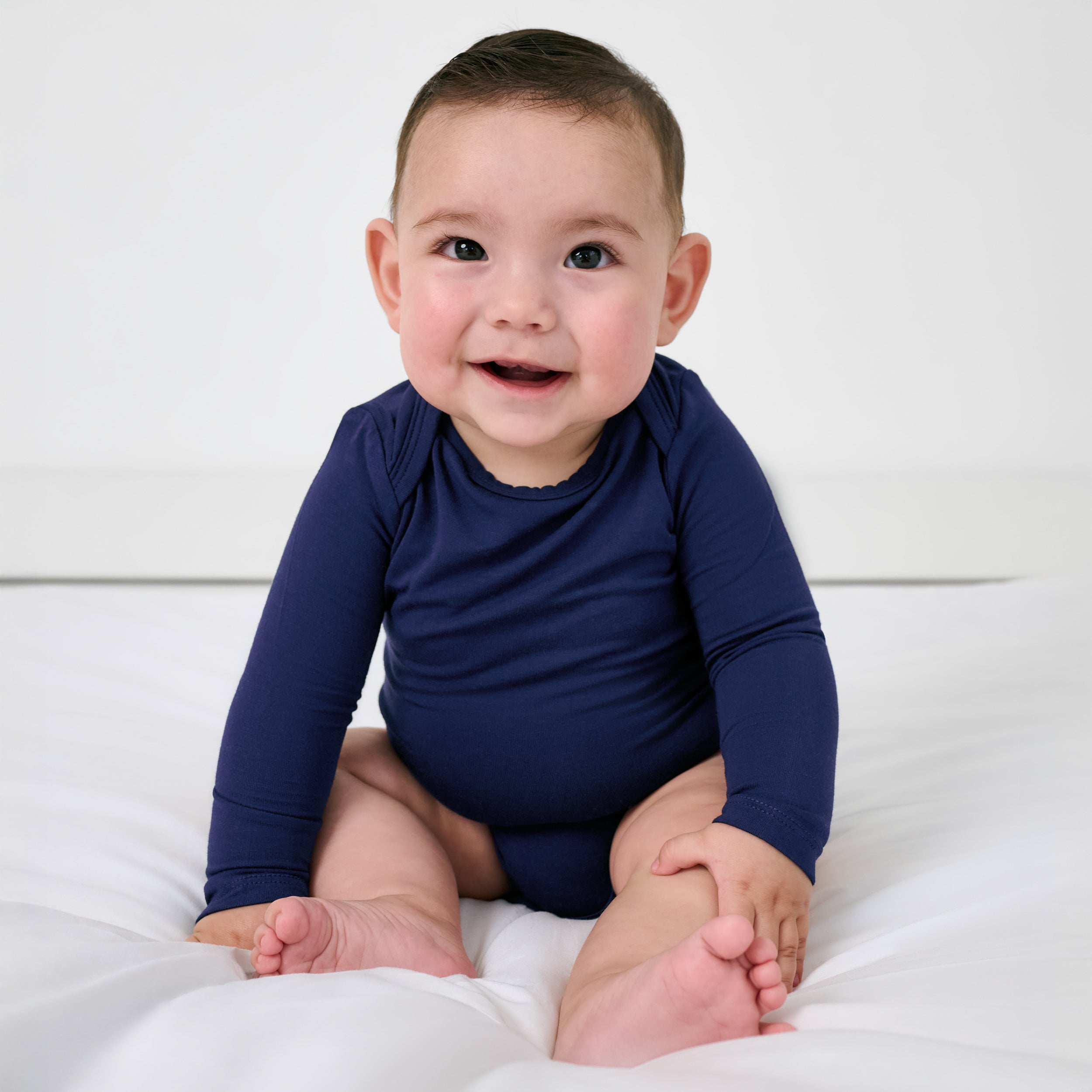 Classic Navy Long Sleeve Bodysuit - Image 2