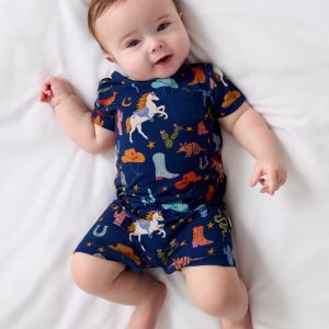 Blue Rancher Roundup Pocket Shorty Romper