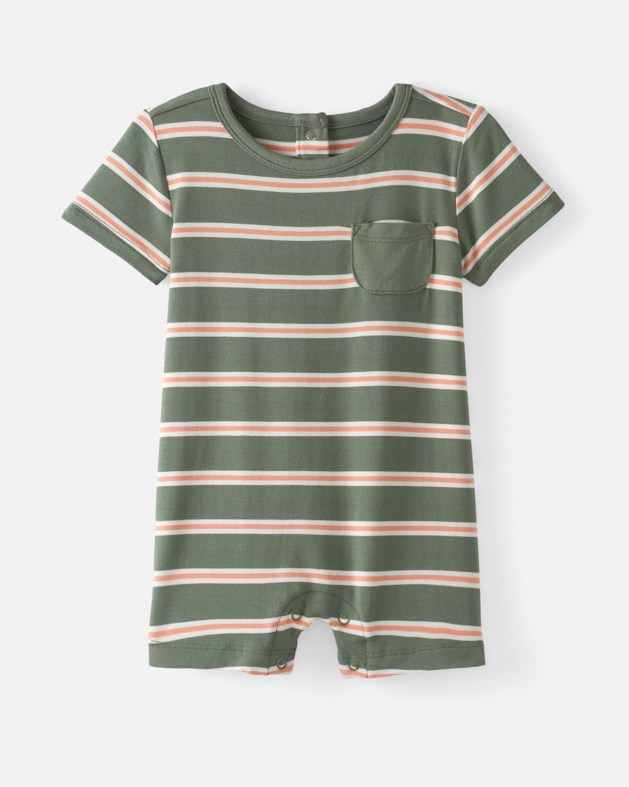 Moss Stripe Pocket Shorty Romper - Image 4