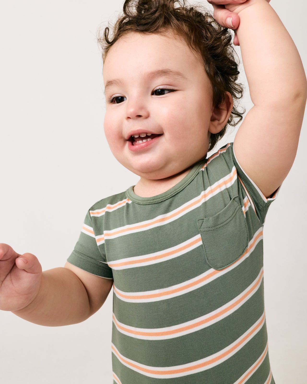 Moss Stripe Pocket Shorty Romper - Image 3