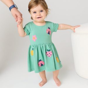 Garden Party Short Sleeve Dress with Bloomer