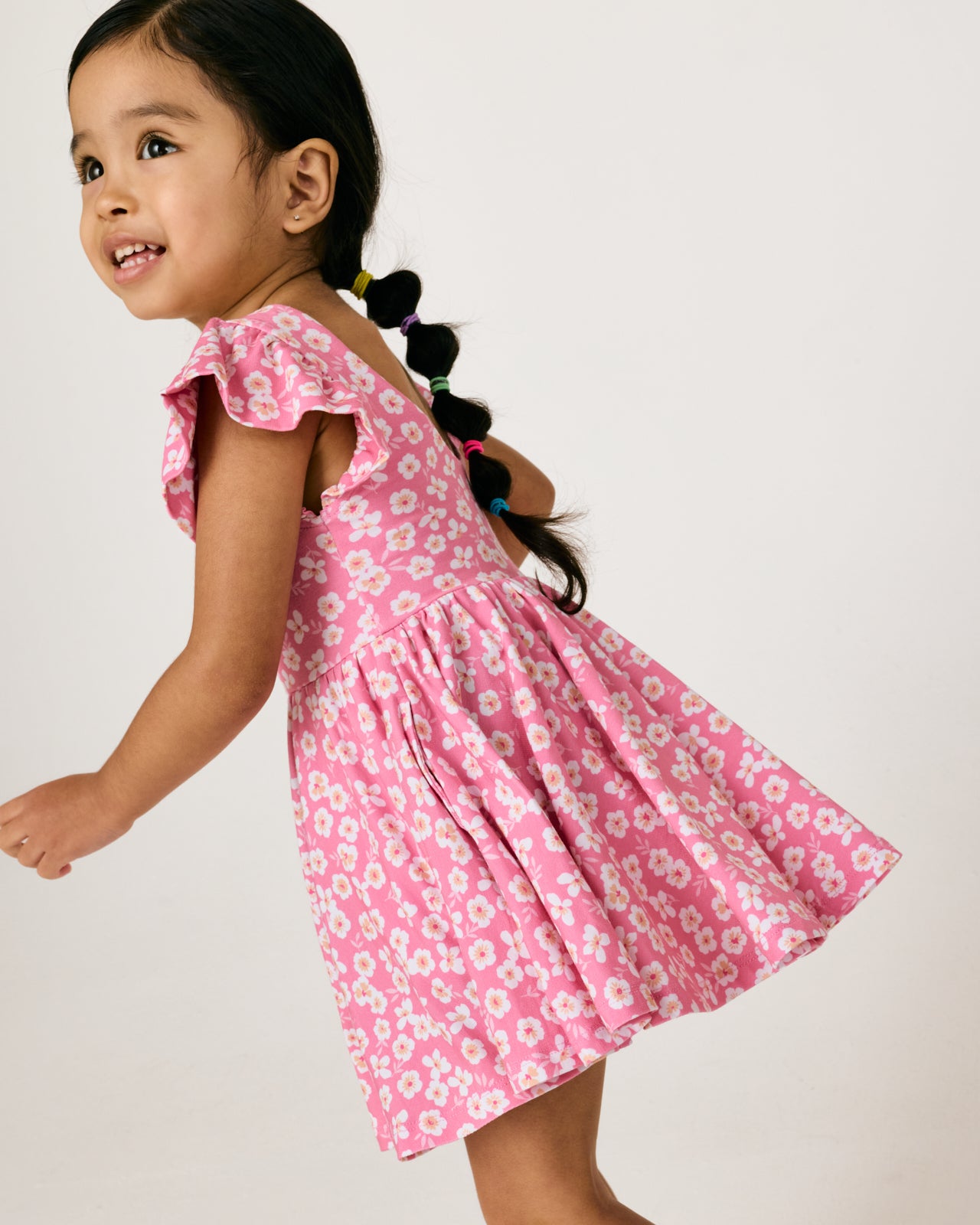 Sweet Pink Petals Flutter Twirl Dress - Image 5