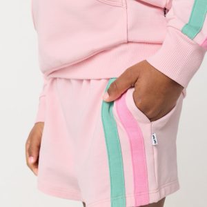 Pink Blossom Side Stripe Shorts