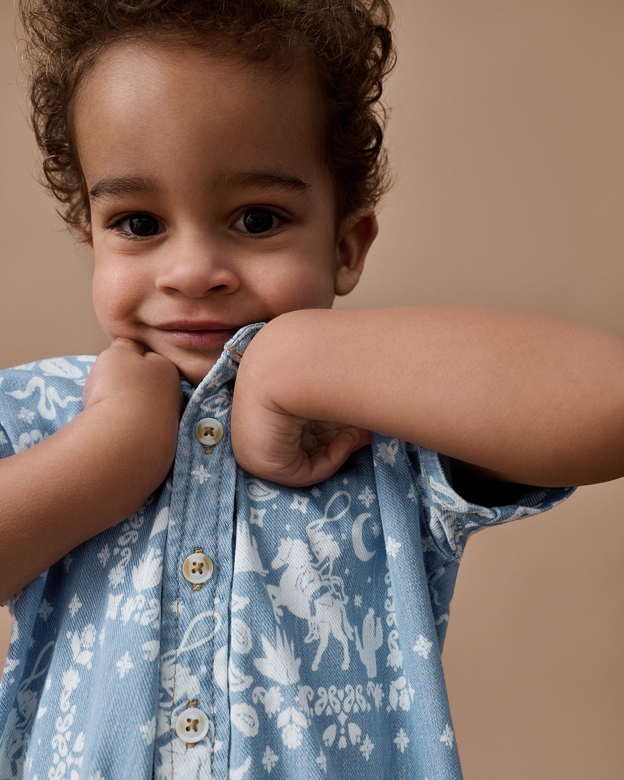Bandana Blues Denim Button Down Polo - Image 3
