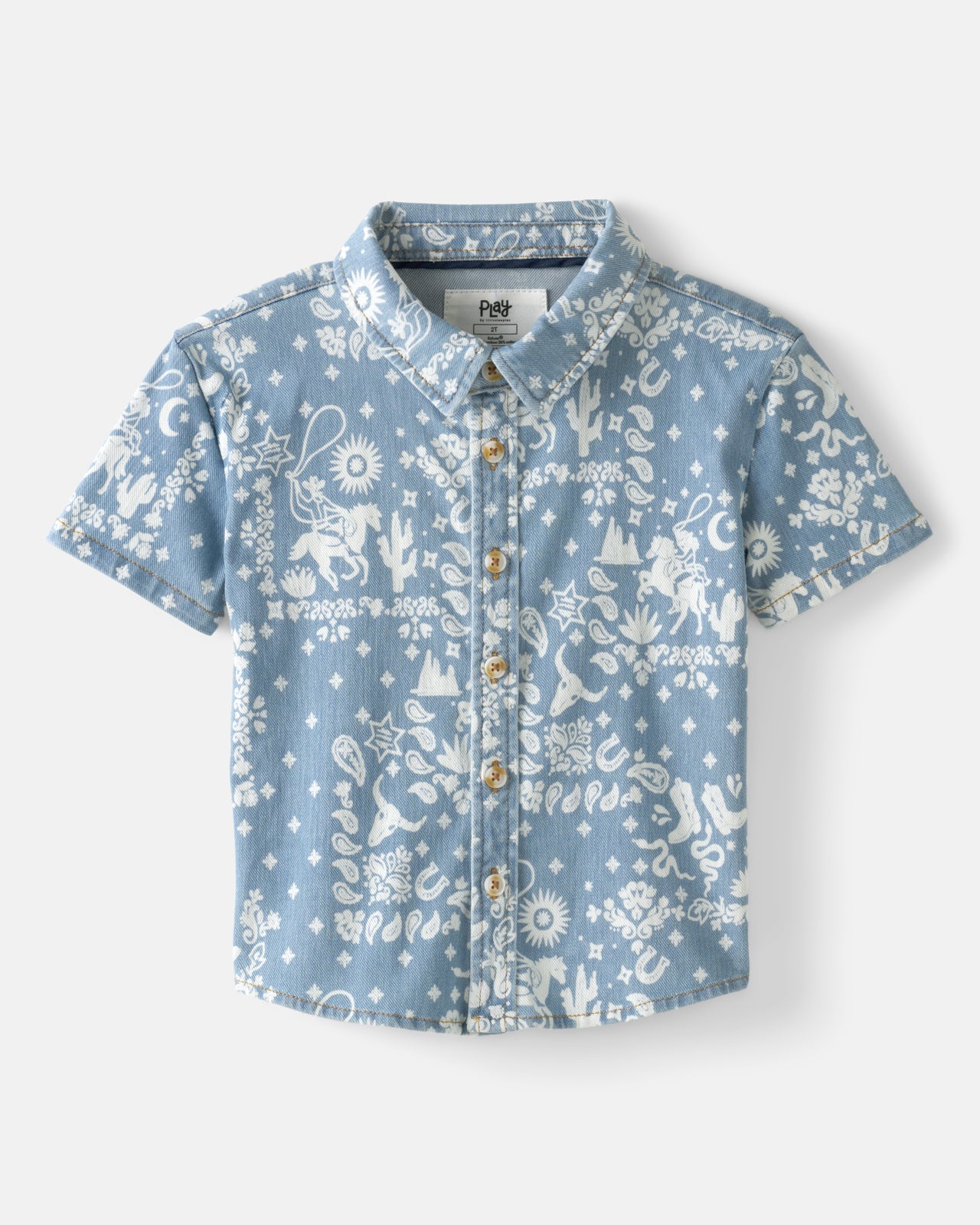 Bandana Blues Denim Button Down Polo - Image 7