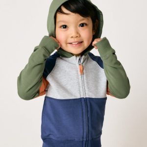 Moss Colorblock Zip Hoodie