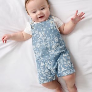 Bandana Blues Denim Shorty Overall Romper