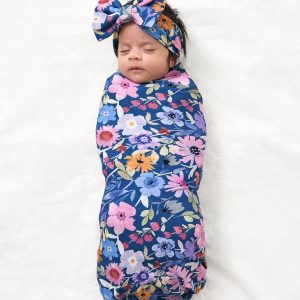 Dusk Blooms Swaddle & Luxe Bow Headband Set