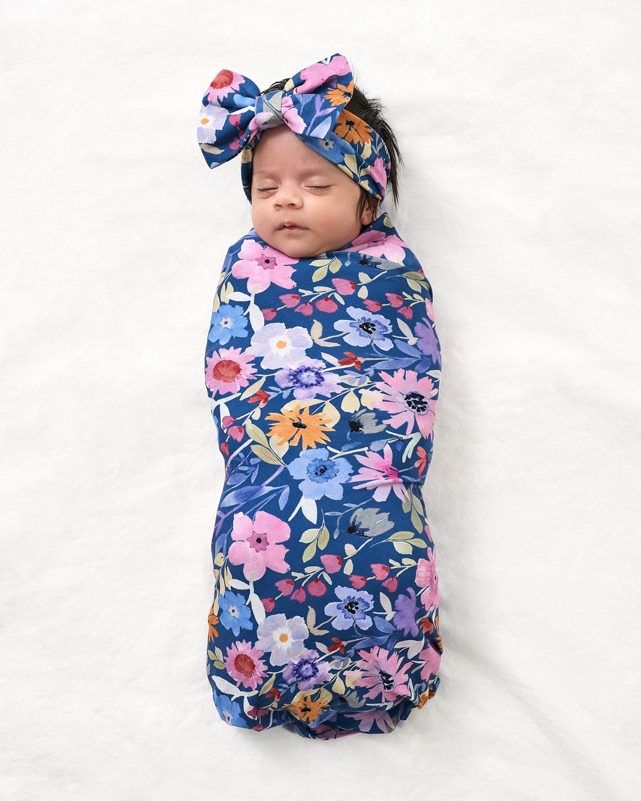 Dusk Blooms Swaddle & Luxe Bow Headband Set