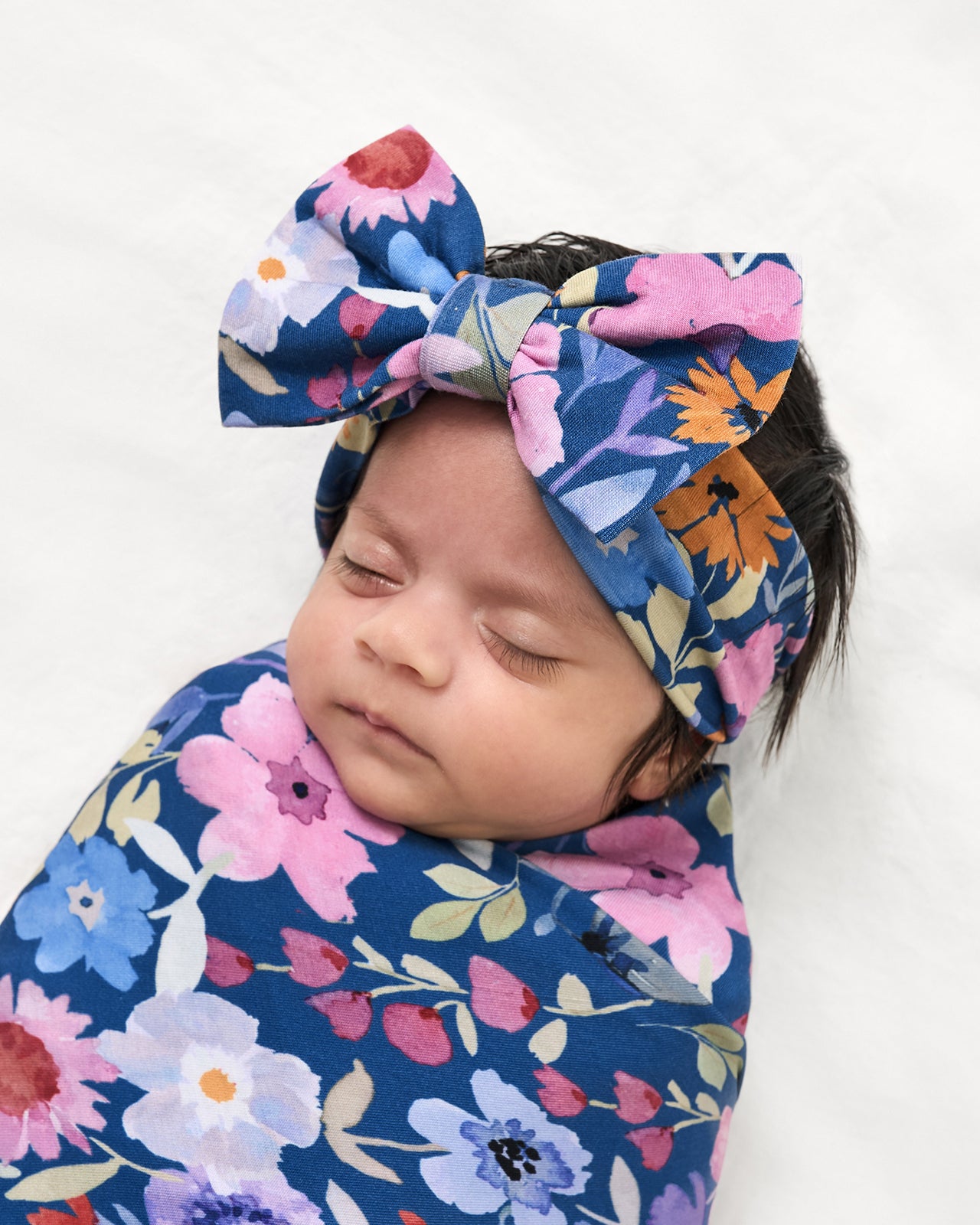 Dusk Blooms Swaddle & Luxe Bow Headband Set - Image 2