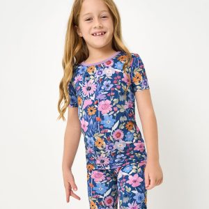 Dusk Blooms Two-Piece Short Sleeve & Shorts Pajama Set