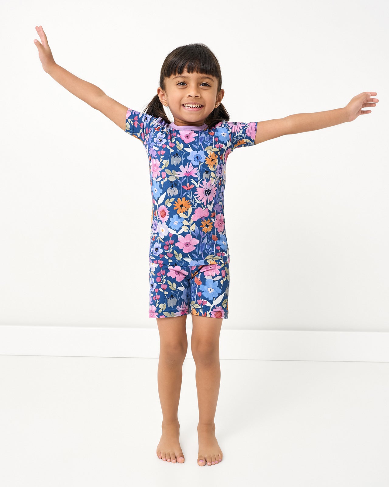 Dusk Blooms Two-Piece Short Sleeve & Shorts Pajama Set - Image 2