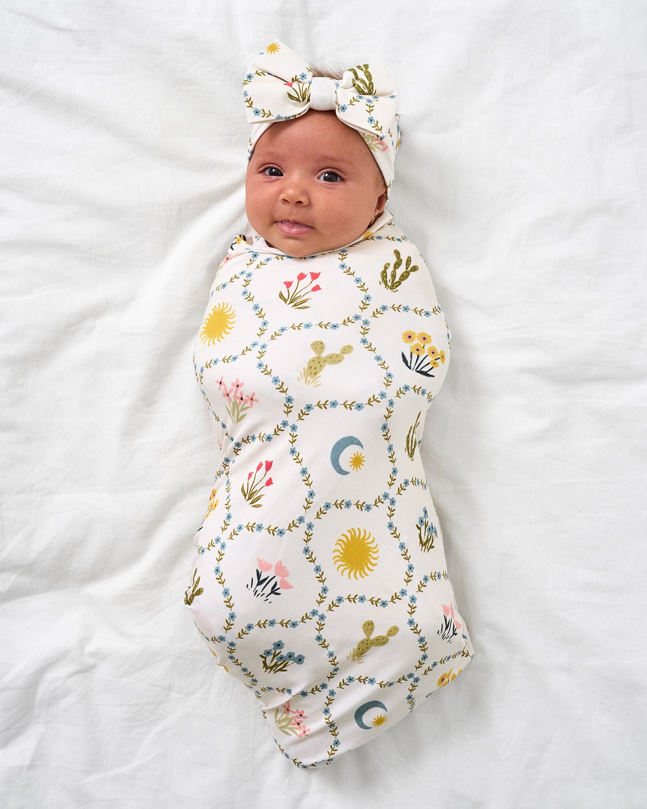 Desert Meadow Swaddle & Luxe Bow Headband Set