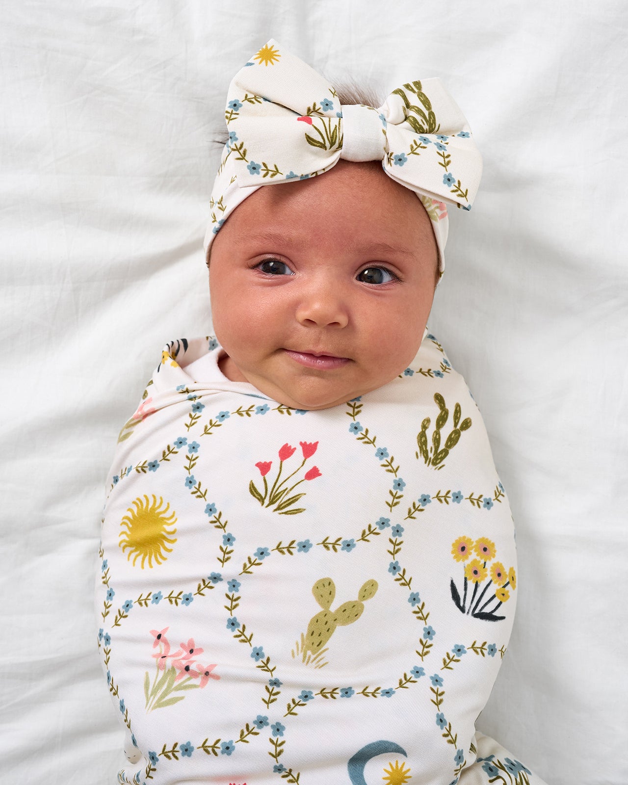 Desert Meadow Swaddle & Luxe Bow Headband Set - Image 2