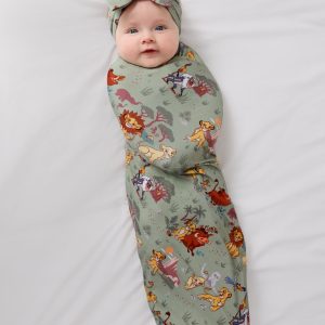 Disney Simba's Safari Swaddle & Luxe Bow Headband Set