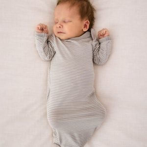 Dove Gray Stripe Infant Gown
