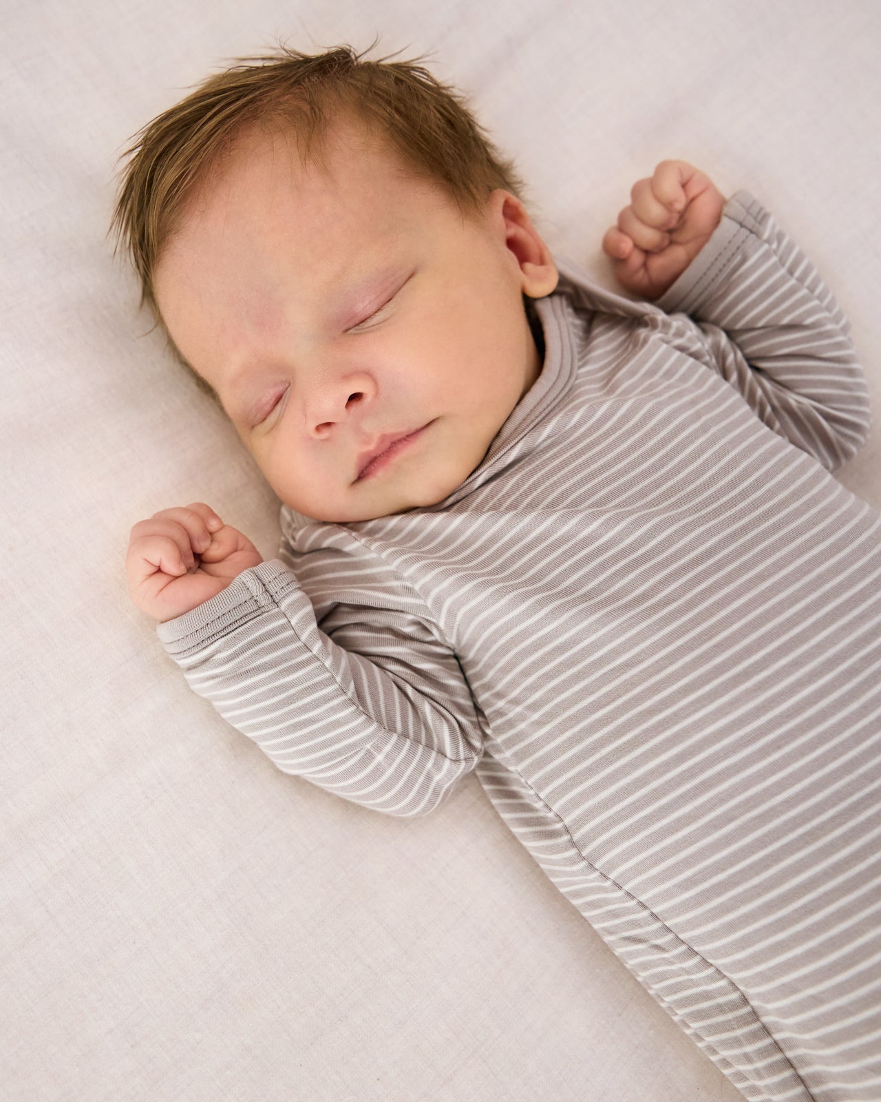 Dove Gray Stripe Infant Gown - Image 2
