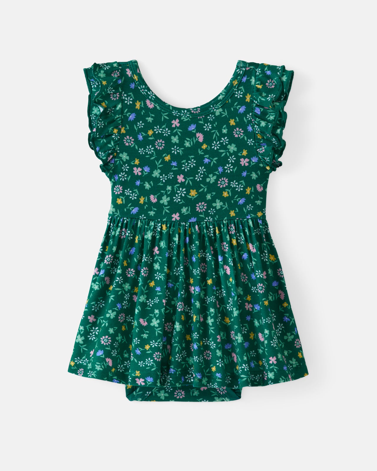 Emerald Meadow Flutter Twirl Dress with Bodysuit - Image 4
