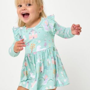 Enchanted Fairytale Flutter Twirl Dress with Bodysuit