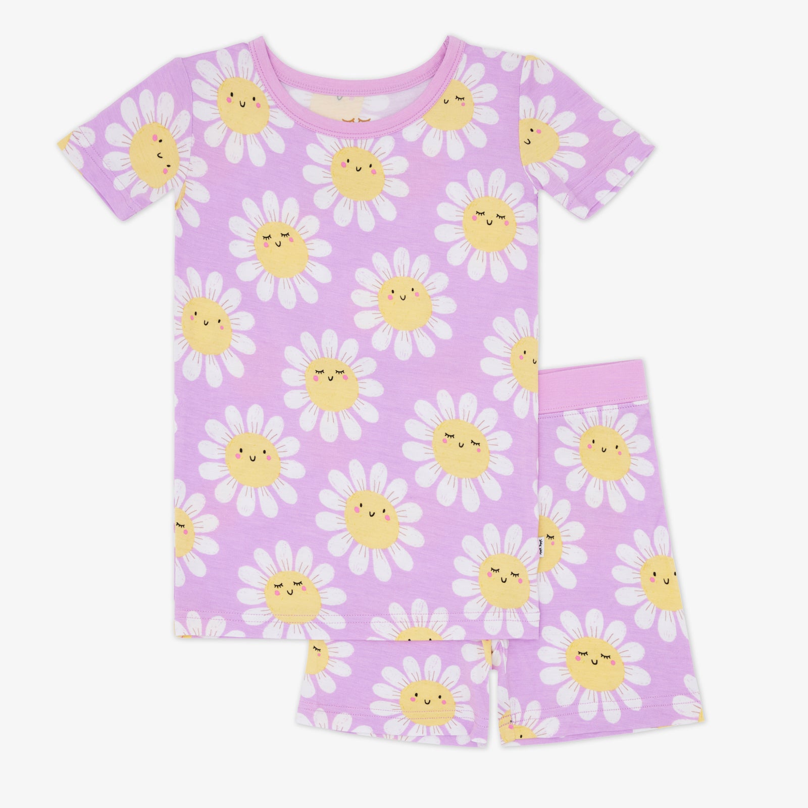 Flower Power Two-Piece Short Sleeve & Shorts Pajama Set - Image 4