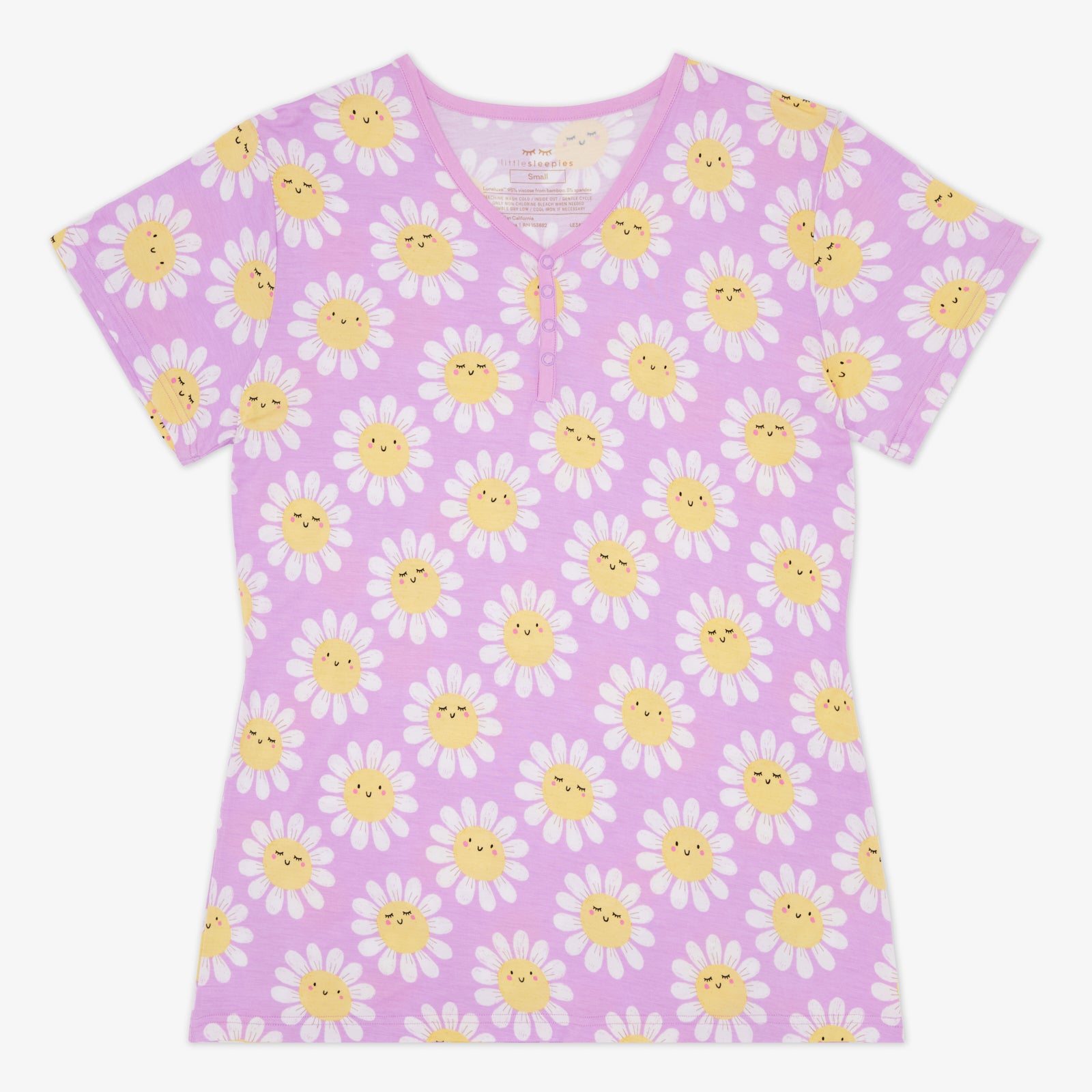 Flower Power Women's Short Sleeve Pajama Top - Image 3