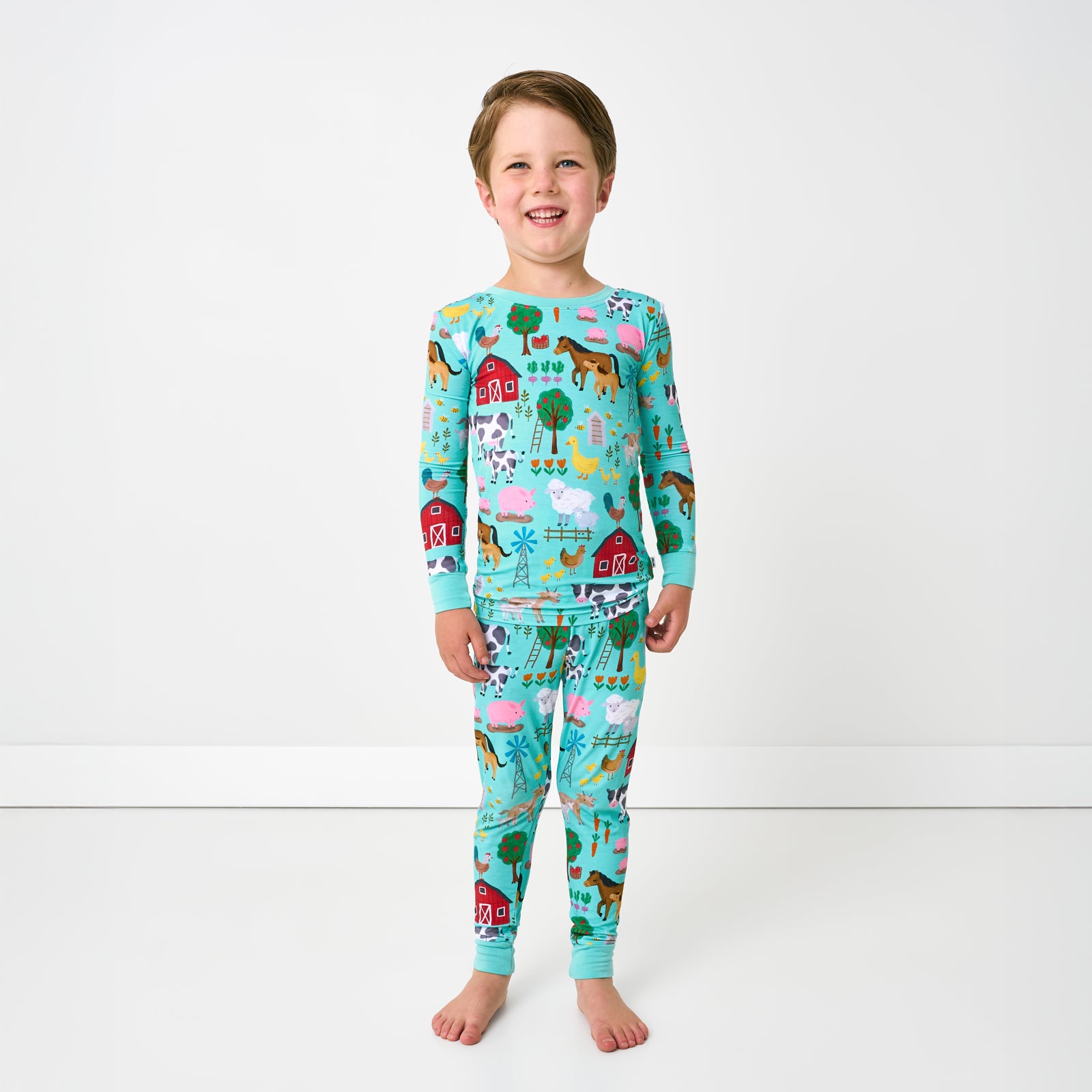 Blue Farm Fam Two-Piece Pajama Set