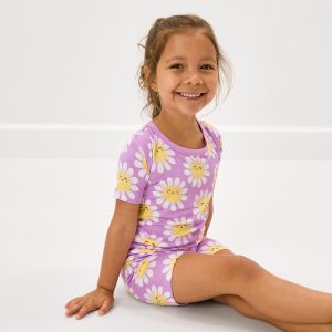 Flower Power Two-Piece Short Sleeve & Shorts Pajama Set
