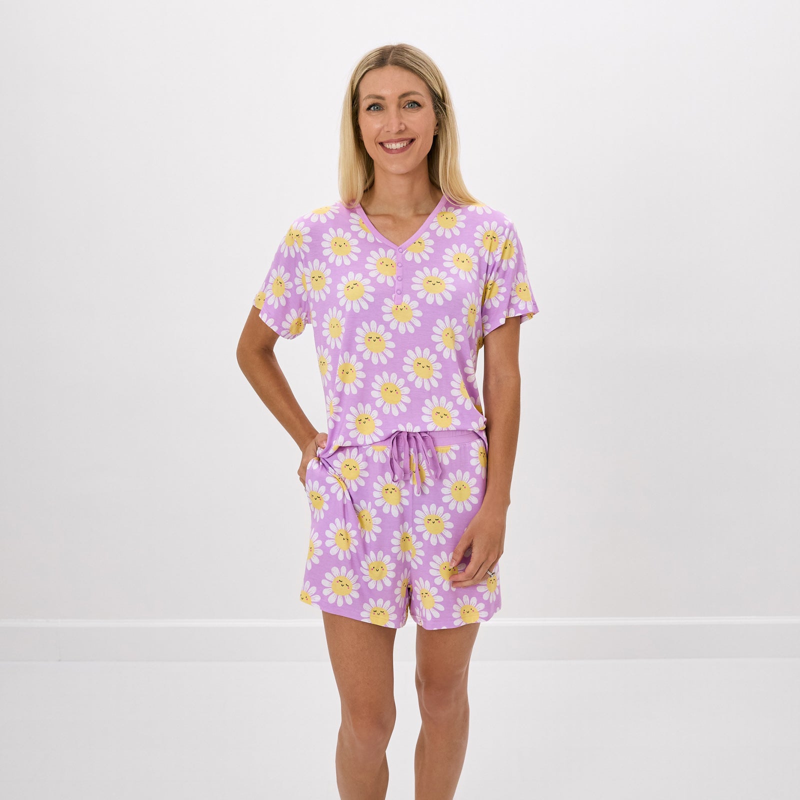 Flower Power Women's Short Sleeve Pajama Top