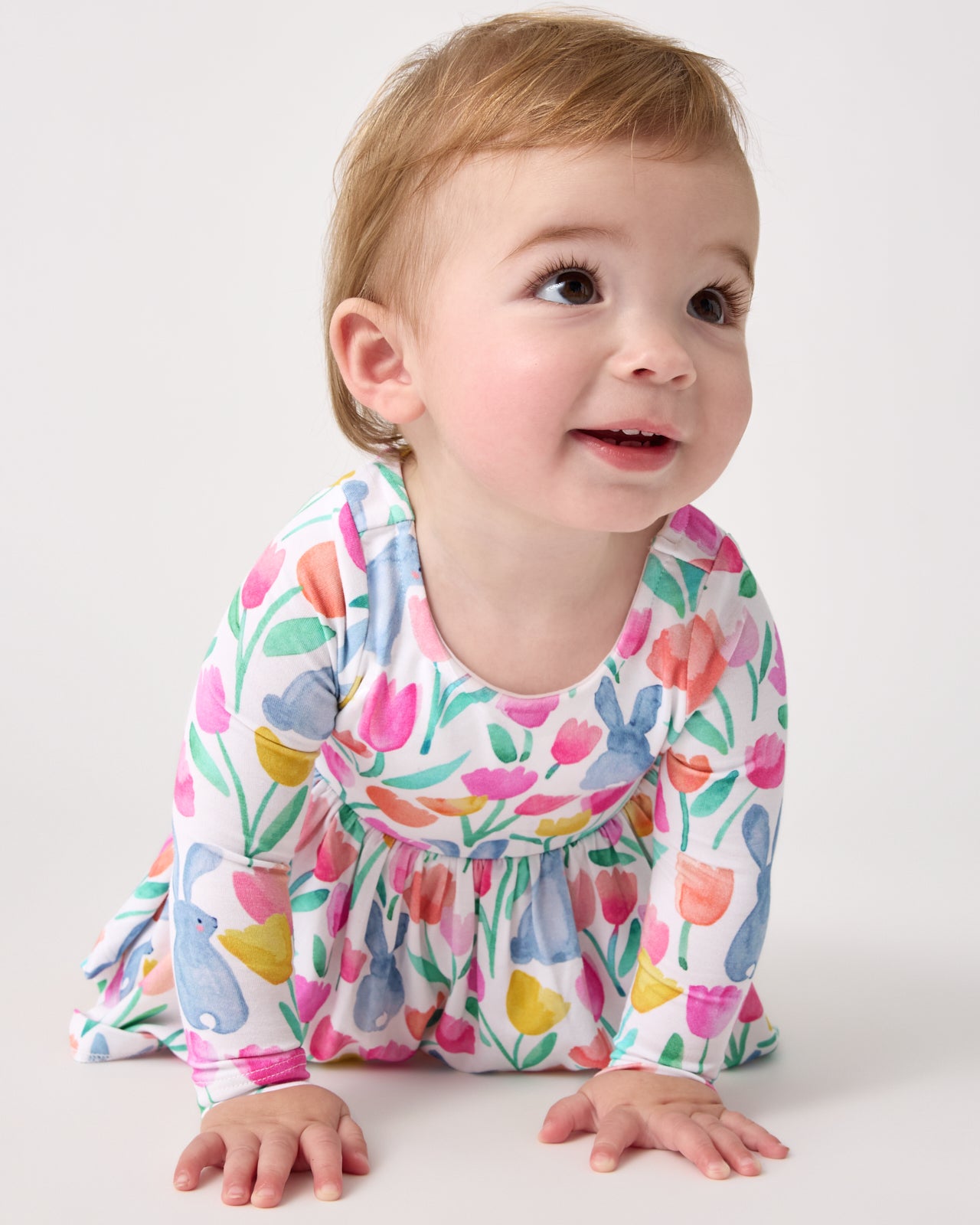 Garden Hop Bow Back Skater Dress with Bodysuit - Image 4