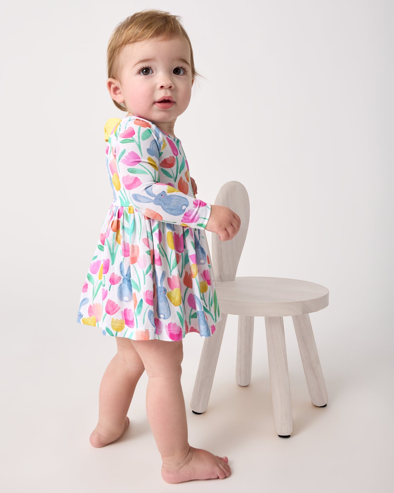 Garden Hop Bow Back Skater Dress with Bodysuit - Image 2