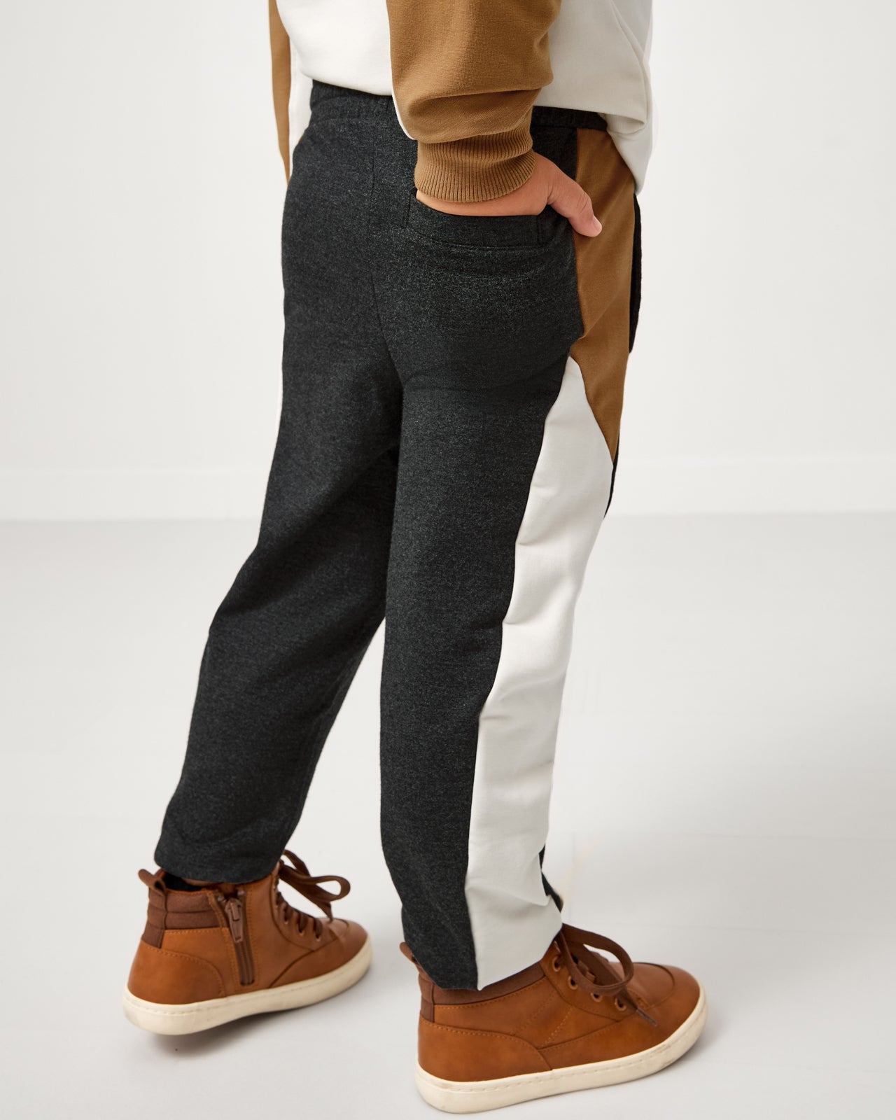 Heather Black Panel Jogger - Image 4