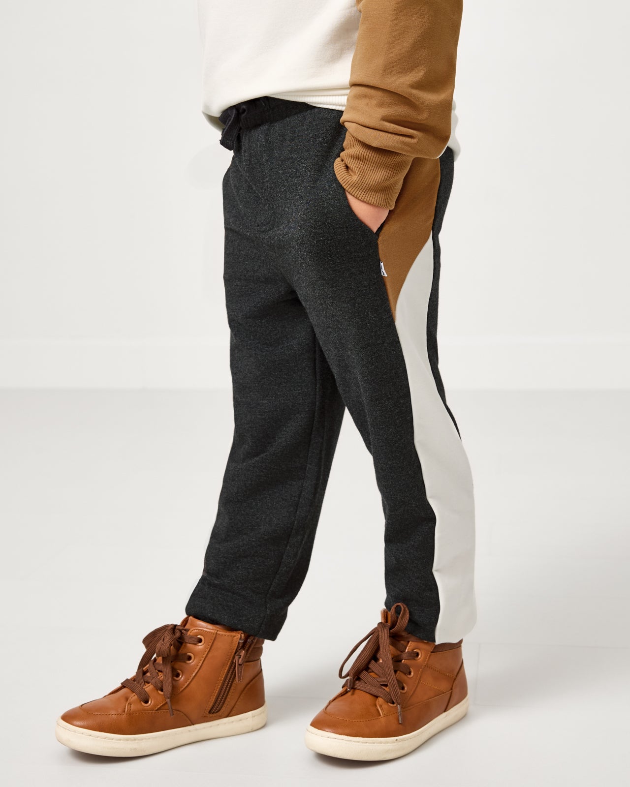 Heather Black Panel Jogger