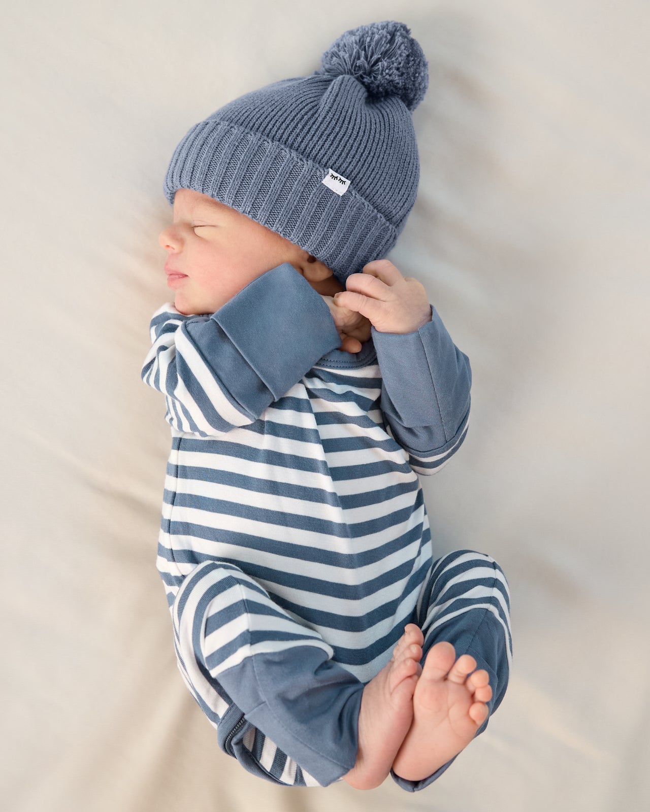 Hazy Blue Sweater Beanie Hat - Image 4