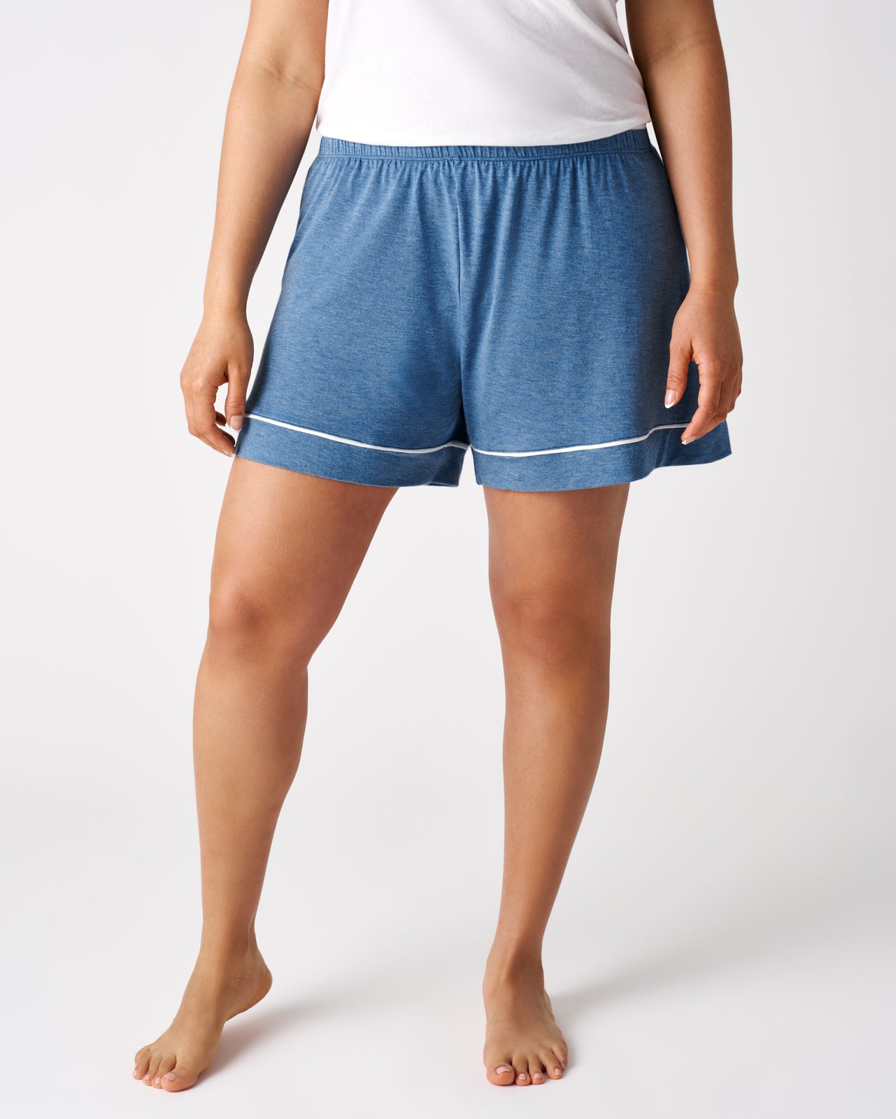 Heather Blue Women's Short Sleeve & Shorts Pajama Set - Image 6