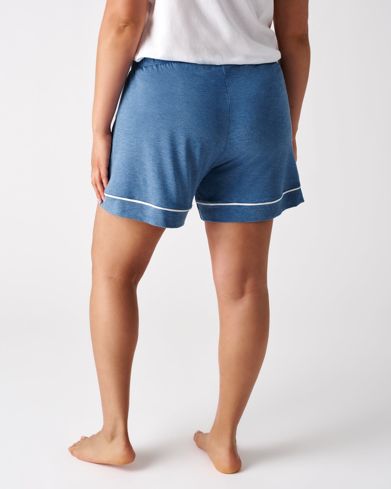 Heather Blue Women's Short Sleeve & Shorts Pajama Set - Image 7