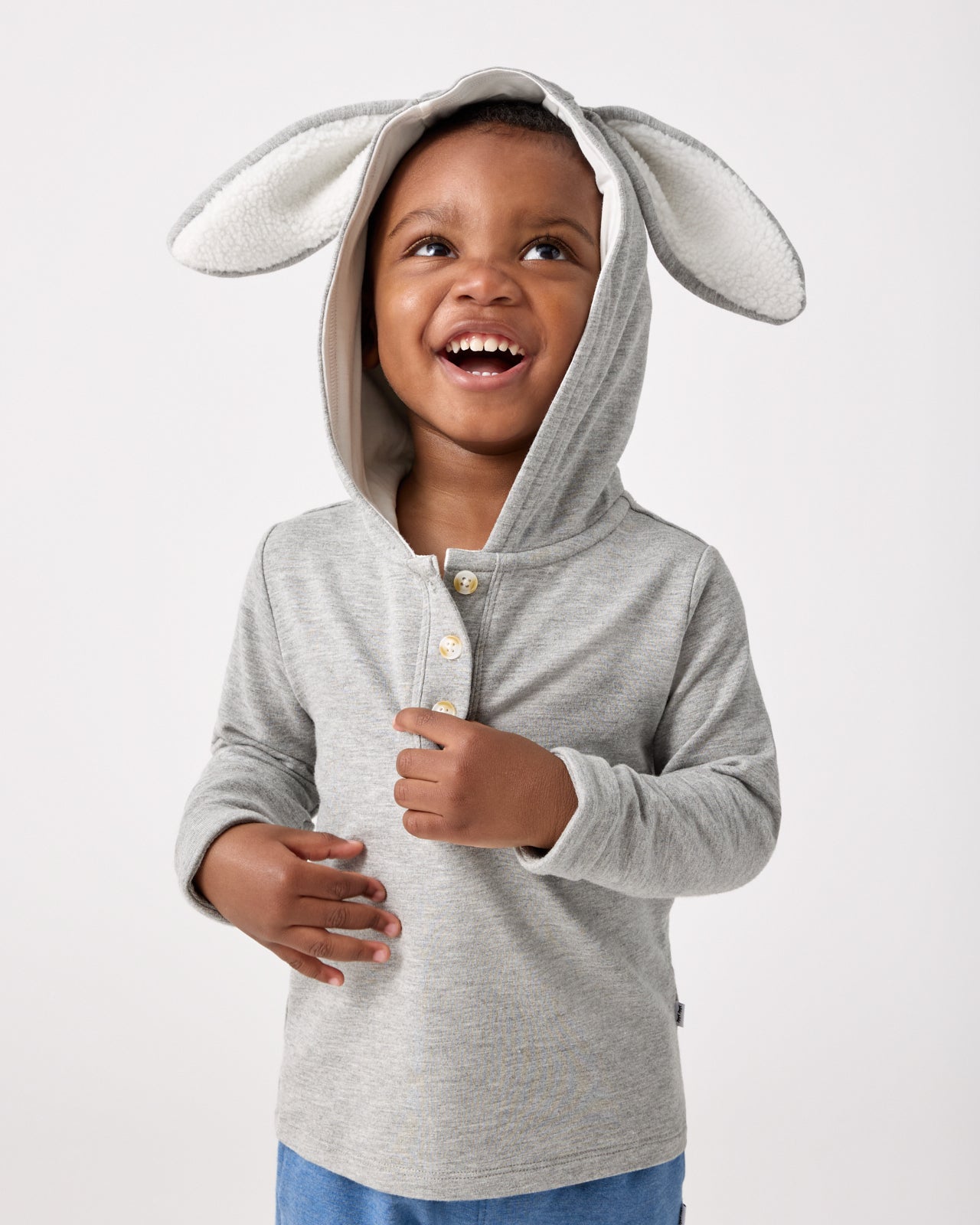 Heather Gray Bunny Pullover Hoodie - Image 3