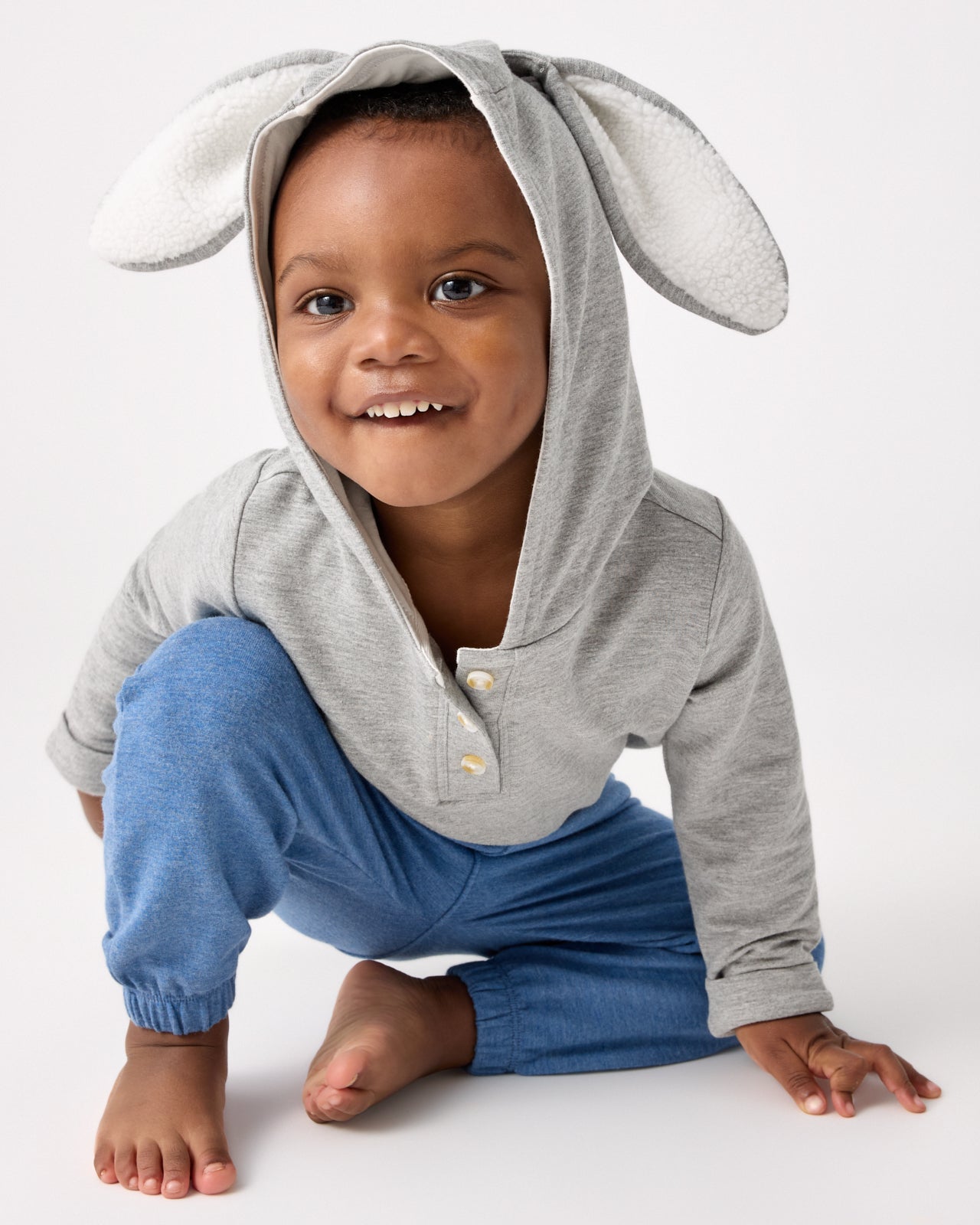 Heather Gray Bunny Pullover Hoodie - Image 2