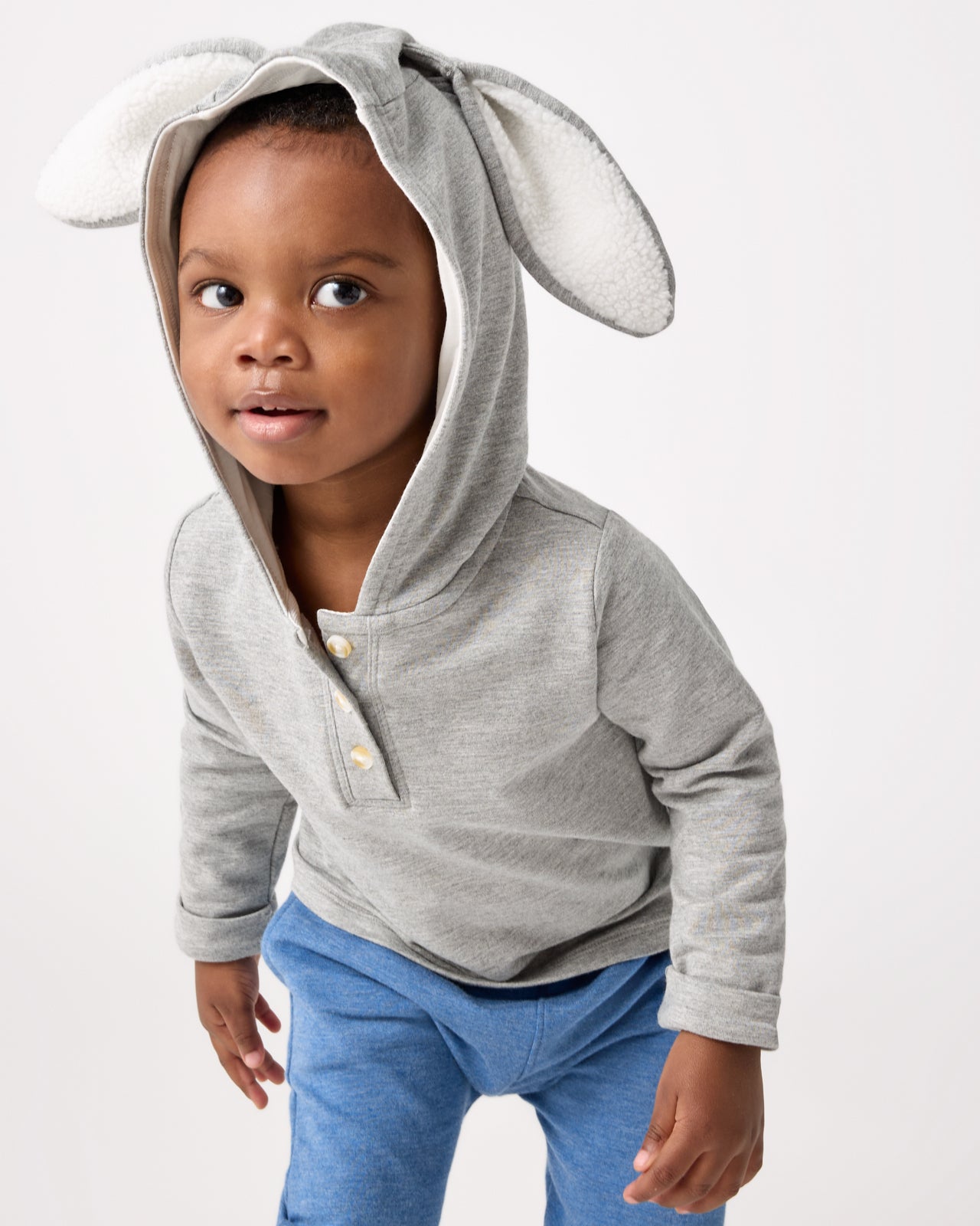 Heather Gray Bunny Pullover Hoodie