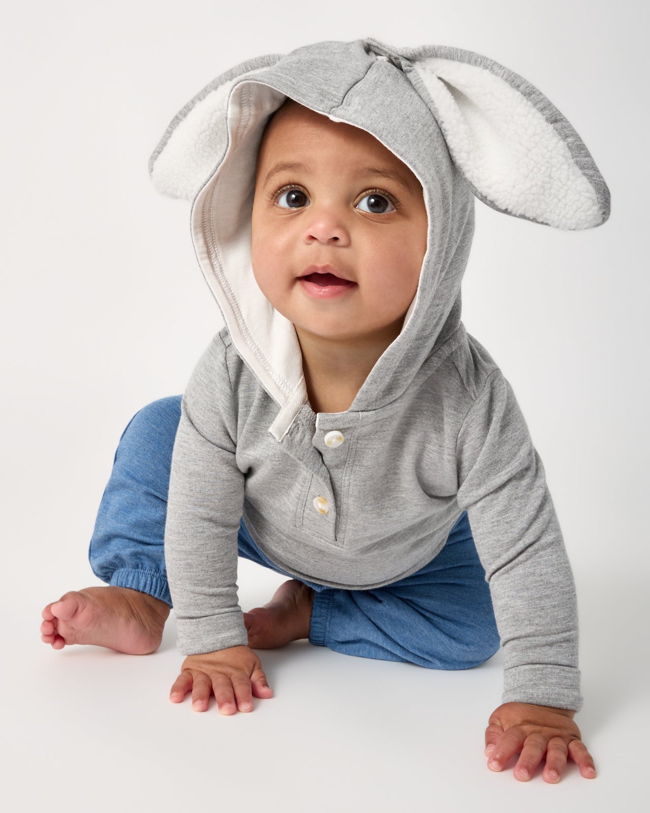 Heather Gray Bunny Pullover Hoodie - Image 4