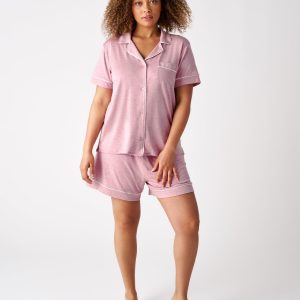 Heather Mauve Women's Short Sleeve & Shorts Pajama Set