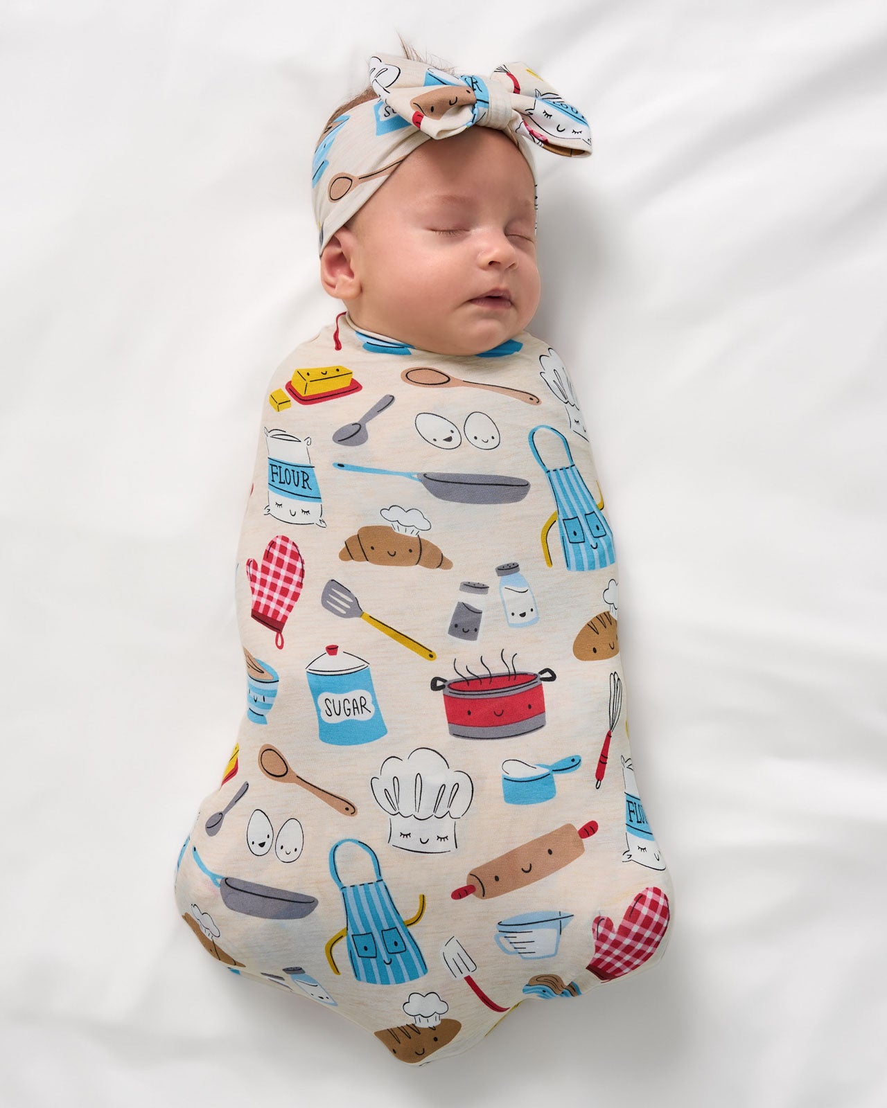 Little Chef Swaddle & Luxe Bow Headband Set