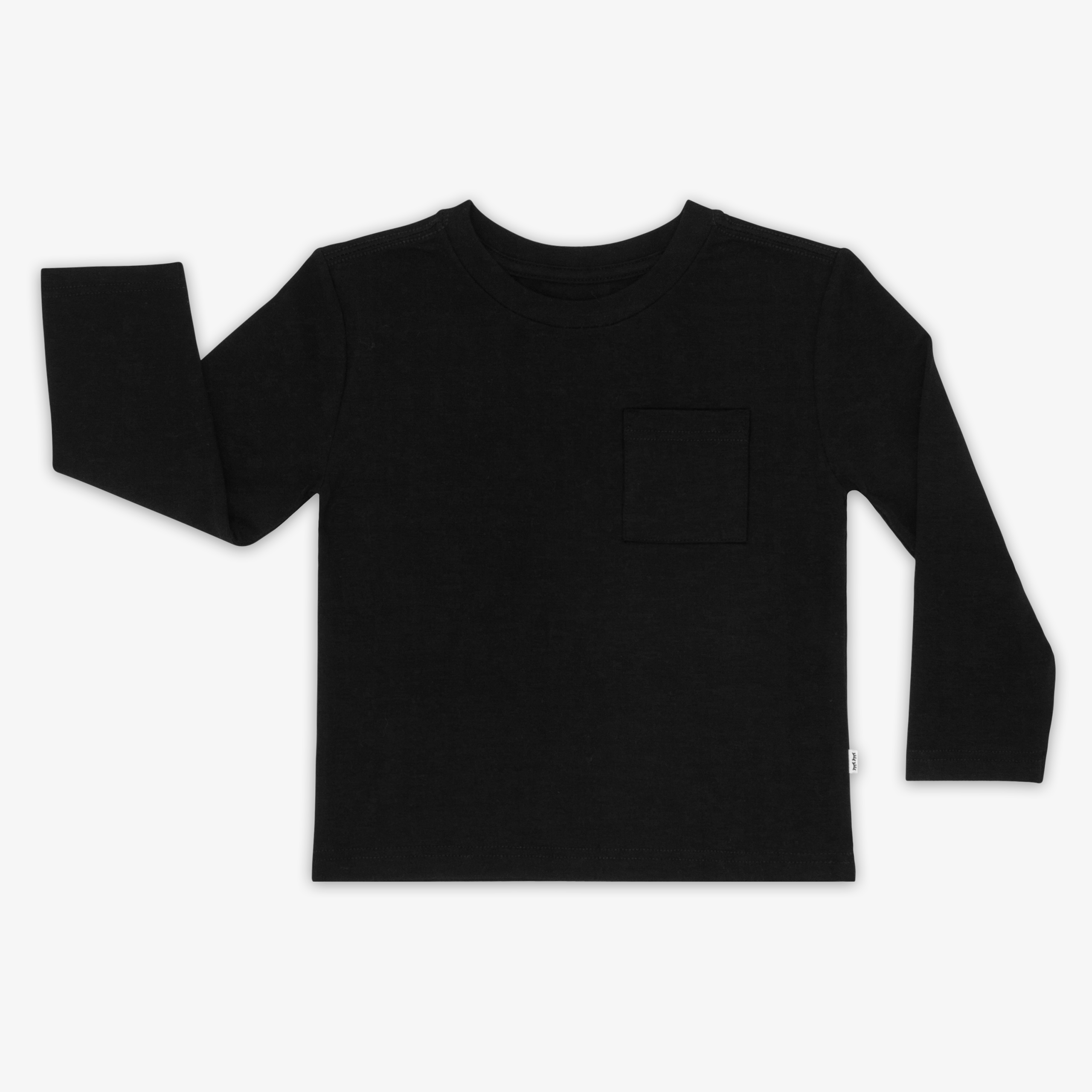 Black Long Sleeve Relaxed Pocket Tee - Image 3