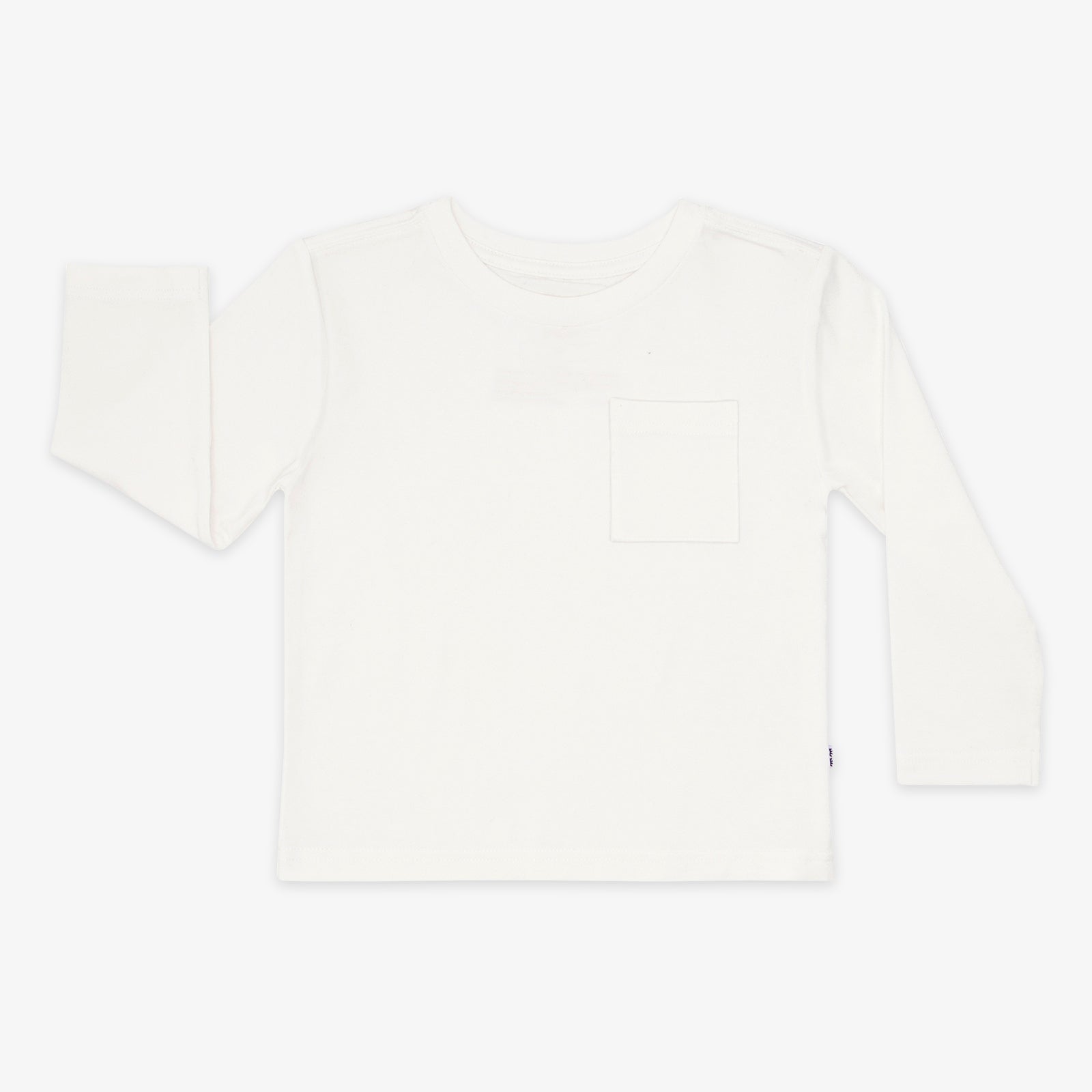 Soft White Long Sleeve Relaxed Pocket Tee - Image 3