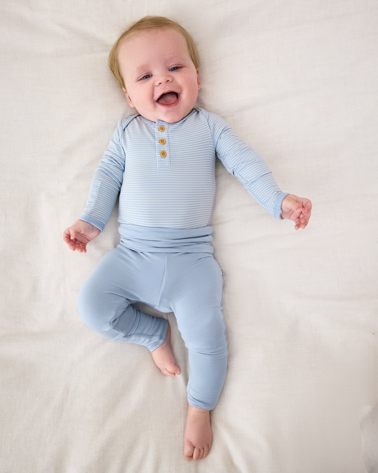 Light Fog Stripe Henley Bodysuit - Image 3