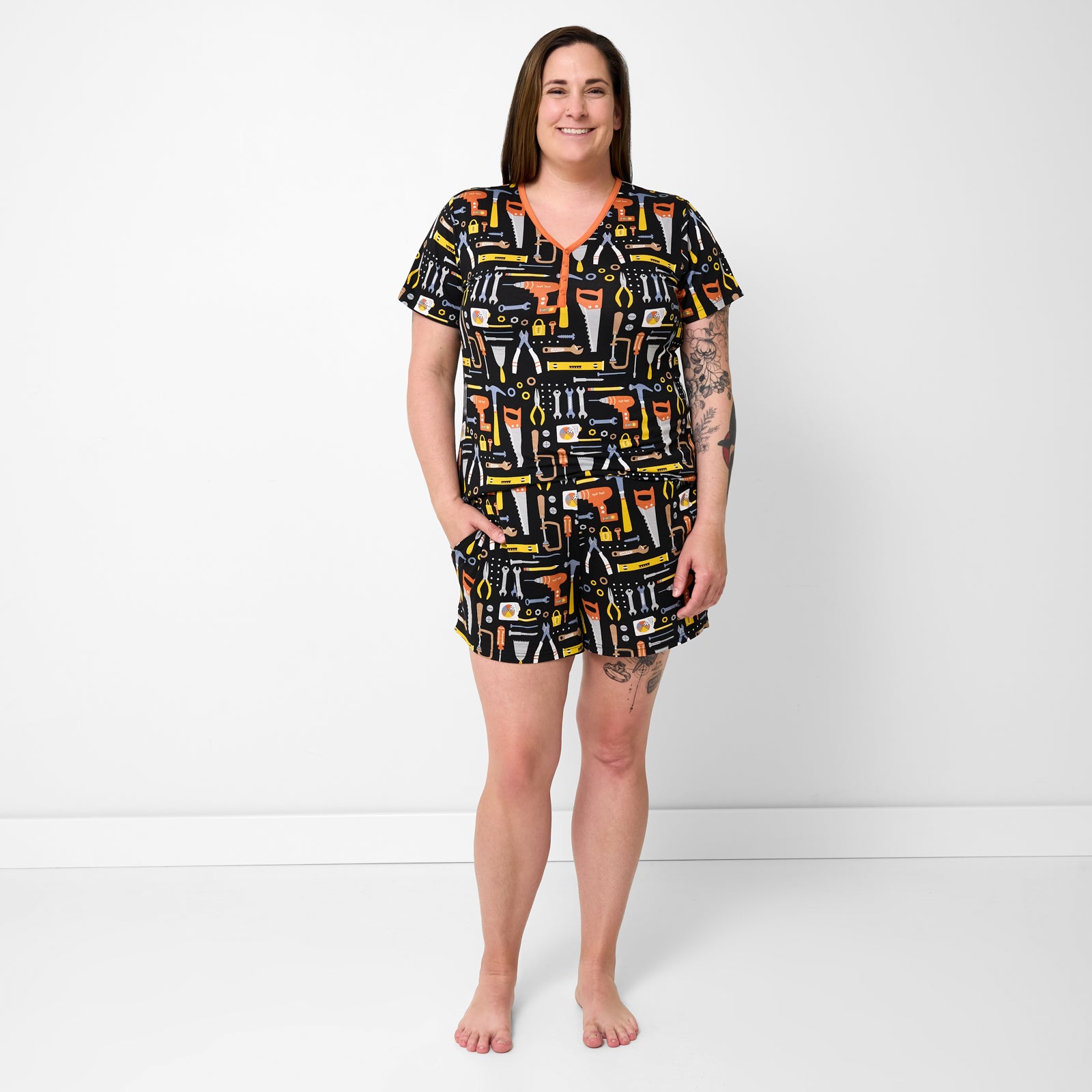 Little Builders Women's Short Sleeve Pajama Top - Image 2